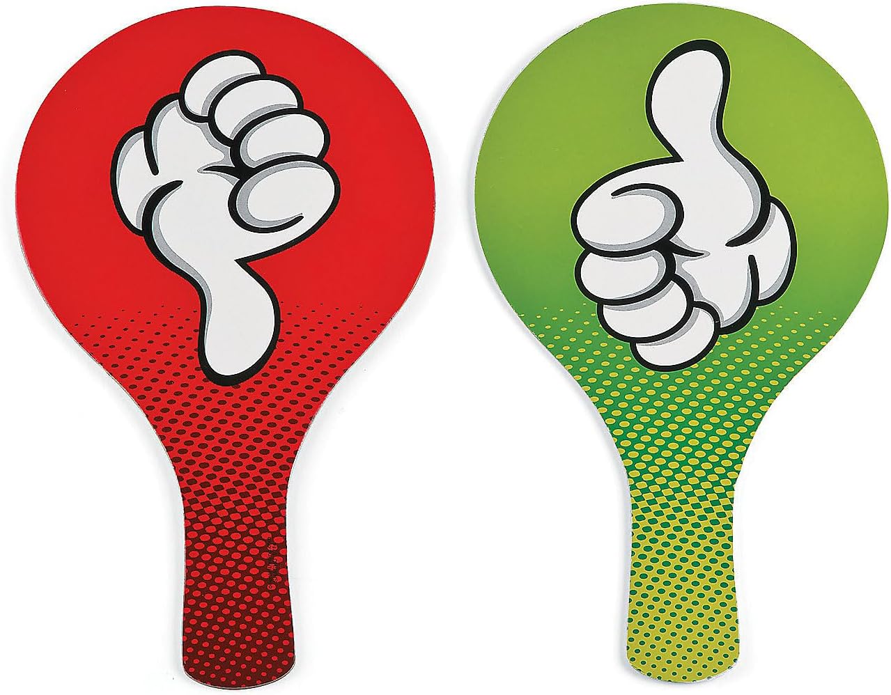 Fun Express 5 1/2" x 8 1/2" Thumb Up/Thumbs Down Cardboard Classroom Paddles - 24 Pieces - Teaching and Classroom Supplies