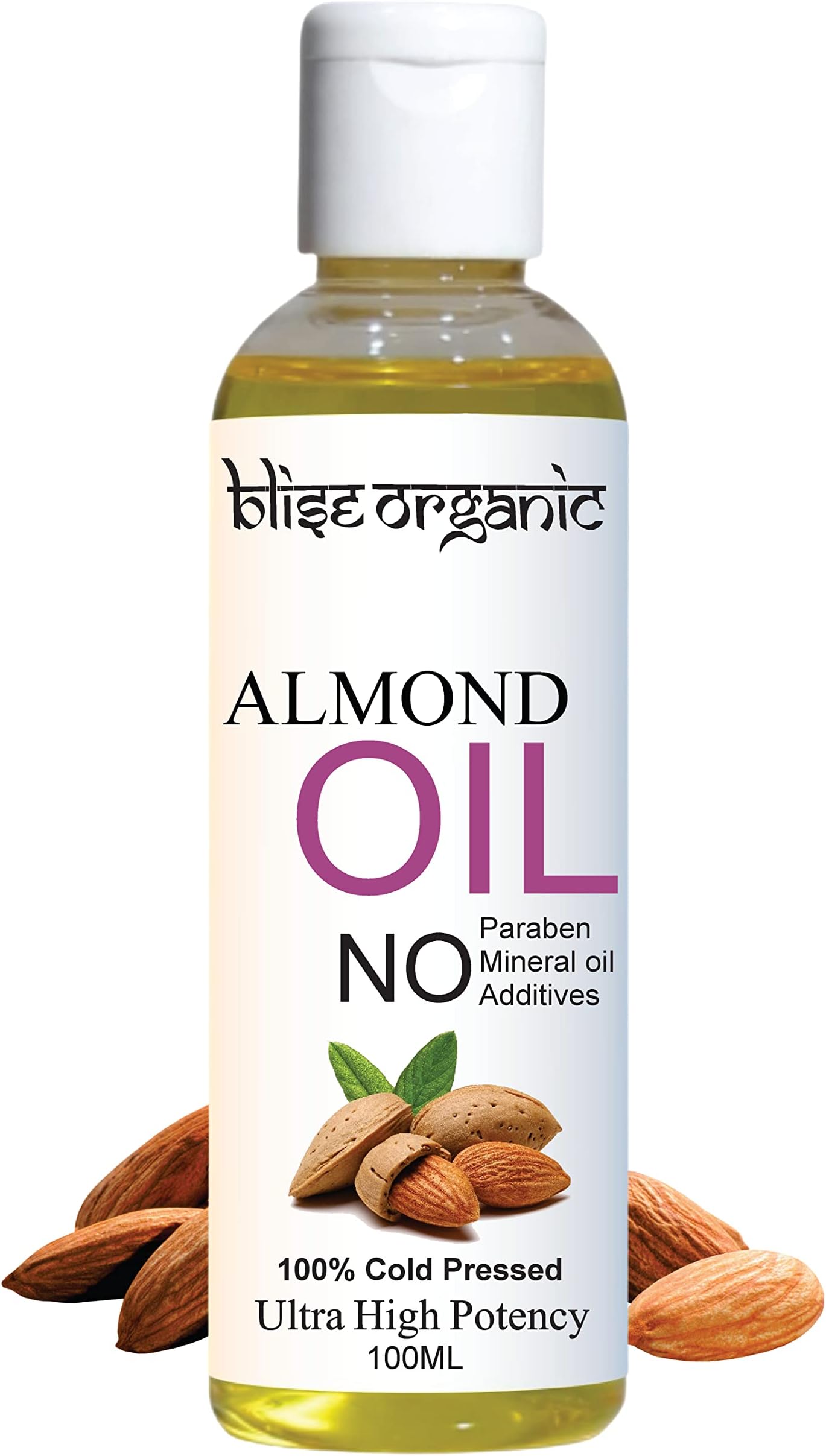 - Blise organic Almond Oil -100% Pure, Wood Cold Pressed and Natural, Badam Rogan, 100% organic, for Glowing Skin & Healthy Hair | No Mineral | Oil Non-Refined, Chemical Free & Preservative Free - 100ML | Soil to Oil certified