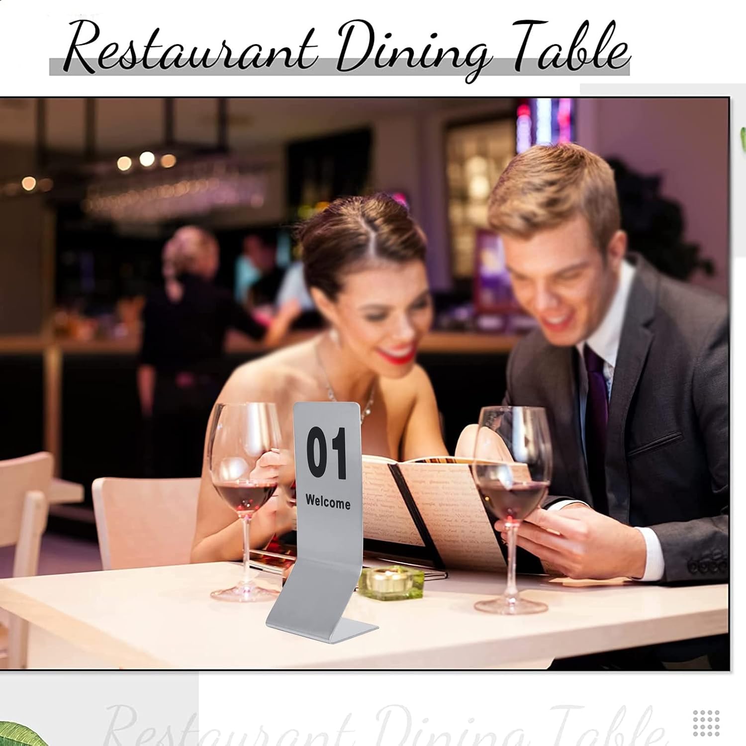 stainless steel table number cards, Double Sided Table Numbers 1-25 1-50 Stainless Steel Stands - Place Cards For Weddings, Conferences And Lectures, Table Top Reserved Sign ( Color : 1 25 , Size : 15