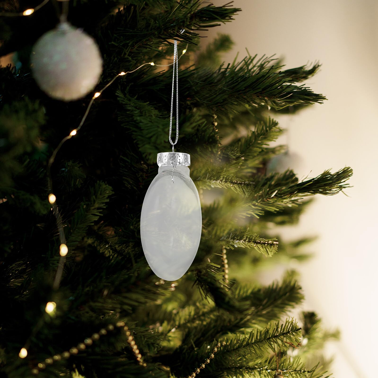 30pezzi Palline di Natale Bianche Trasparenti in Plastica Guscio Riempibile Infrangibile per Decorazioni Natalizie Dischi Piatti Vuoti per Alberi di Natale e Artigianato Fai da Te