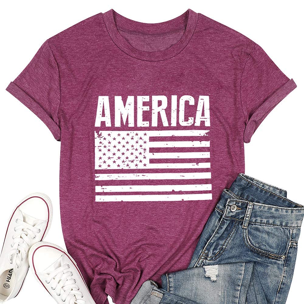 Women Flag Tank Tops Fashion Patriotic Rocker Tank Top American Flag Rocker Shirts USA Flag Distressed Tees