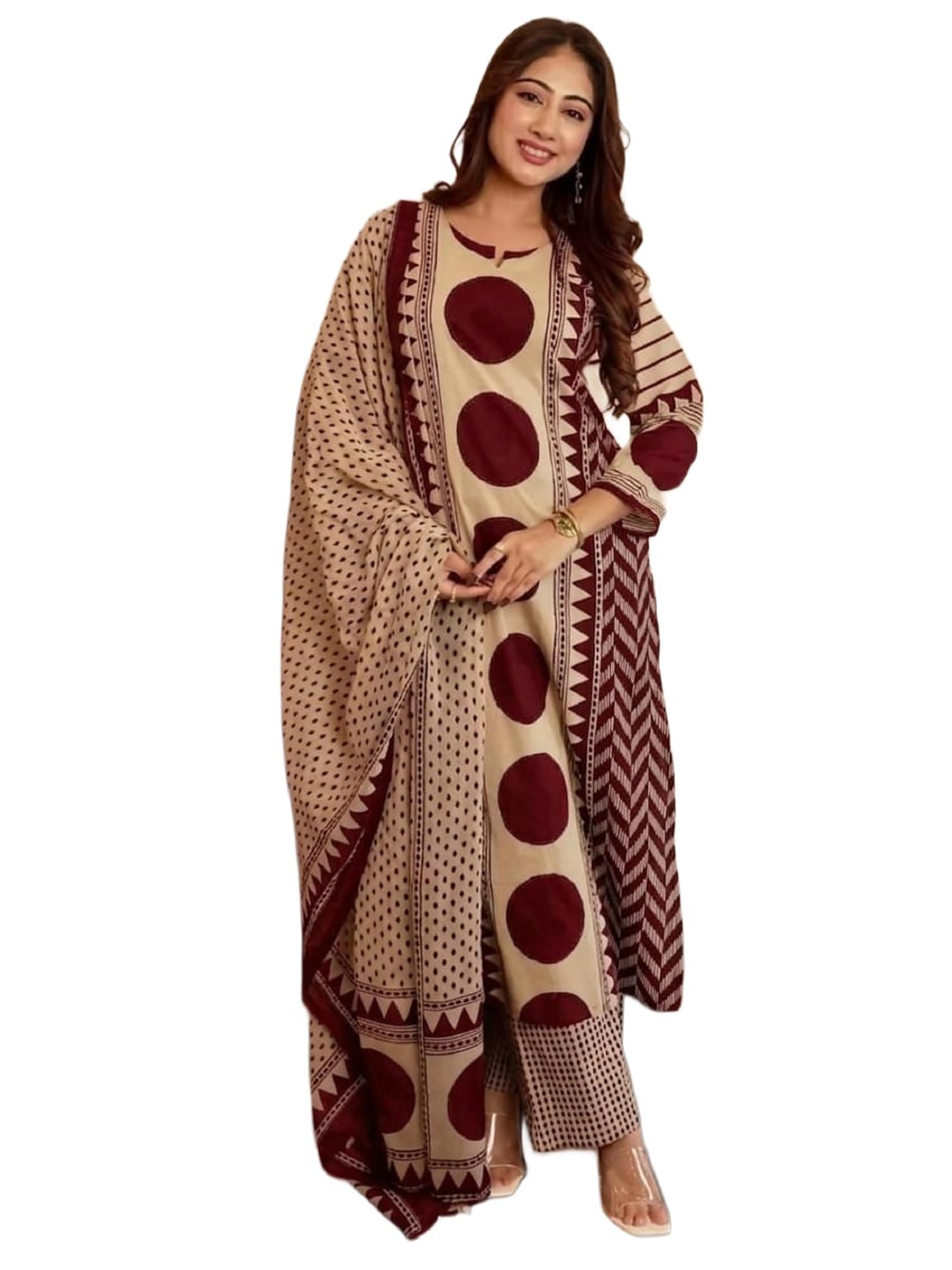 Lee Women Printed Straight Kurta and Pant Set with Dupatta | Printed Kurta Set | Cotton Kurta Set | Women Kurta Sets | Summer Suit | in multi