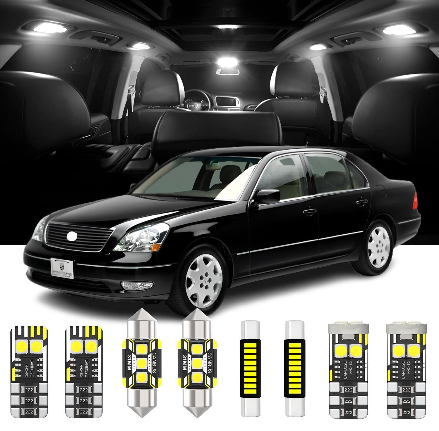Amazon.com: AENVTOL 21 Pieces Interior LED Lights Kit Compatible