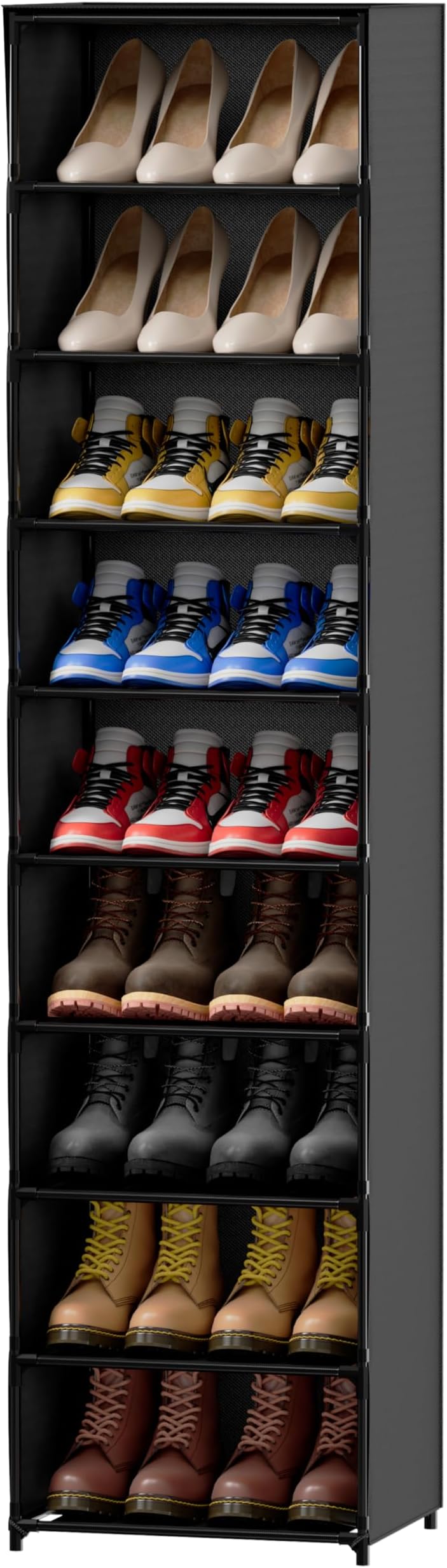 Amazon.com: TXT&BAZ 20-Pairs Portable Boot Rack Double Row Shoe Rack ...