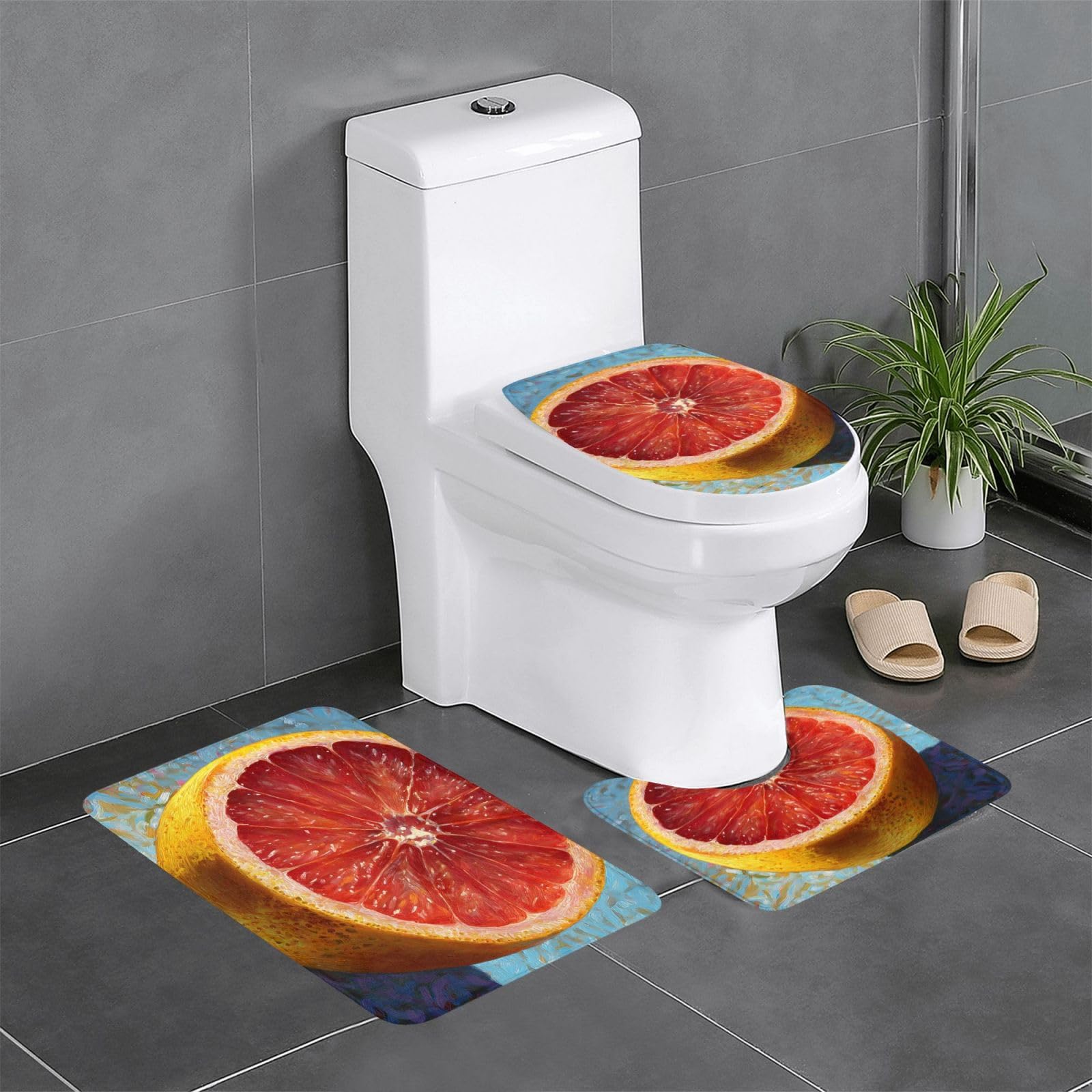 Tapis de bain antidérapant effet peinture à l'huile pour décoration de sol de douche