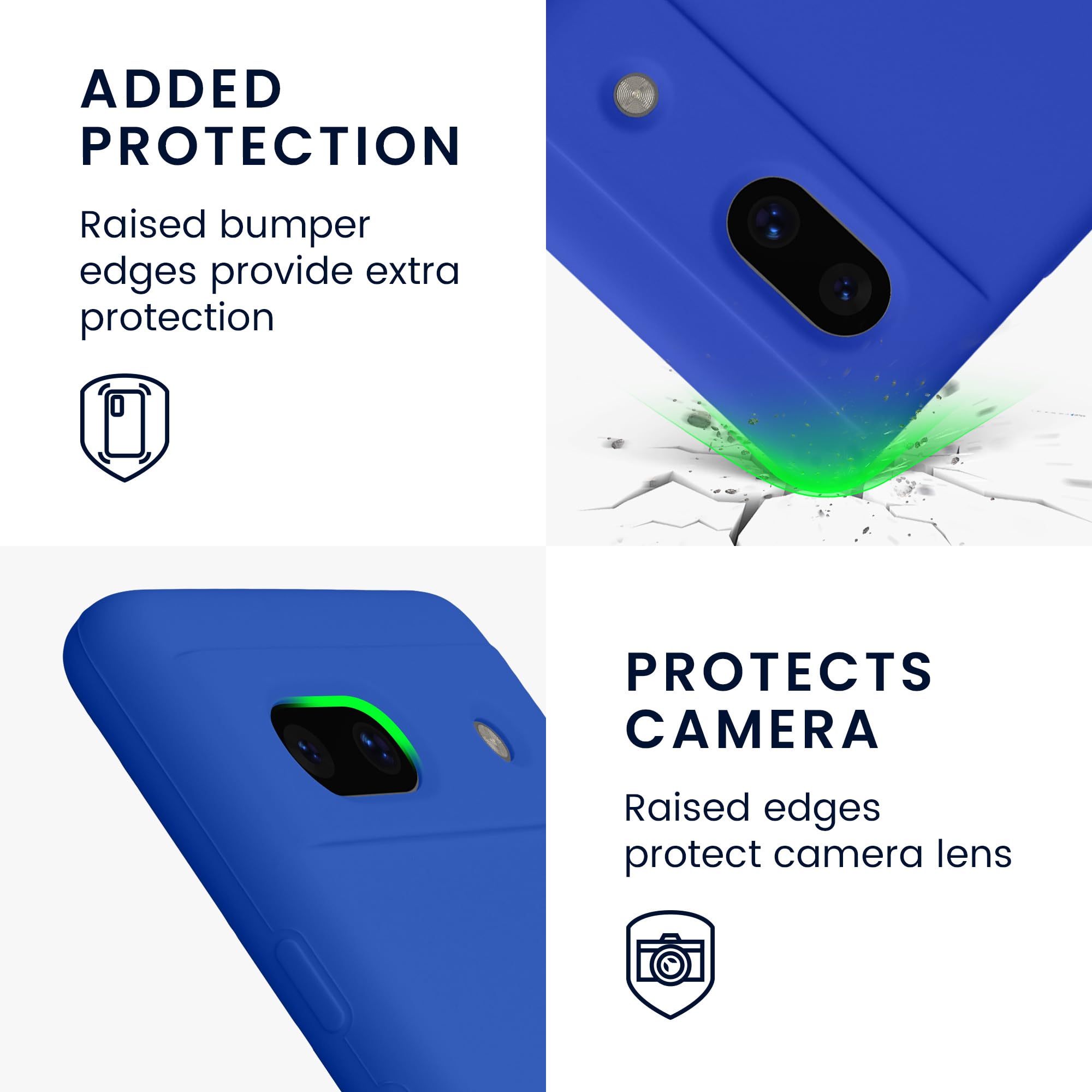 kwmobile Case Compatible with Google Pixel 7a Case - TPU Silicone Phone Cover with Soft Finish - Baltic Blue - Image 3
