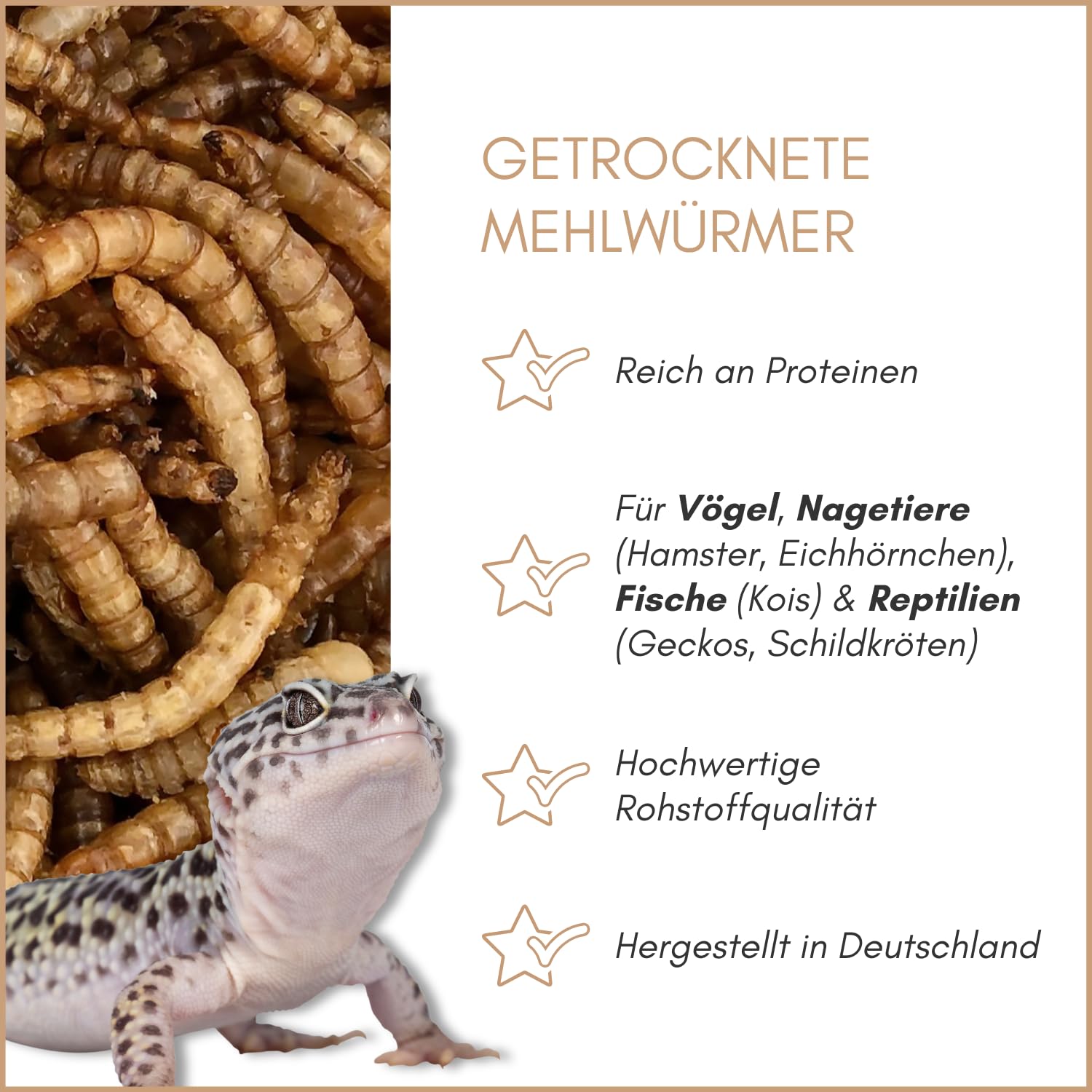 Supravit Mehlwürmer getrocknet 10kg (entspricht 65 Liter) | getrocknete Mehlwürmer für Wildvögel, Igel, Nager & Reptilien als Vogelfutter & Igelfutter…
