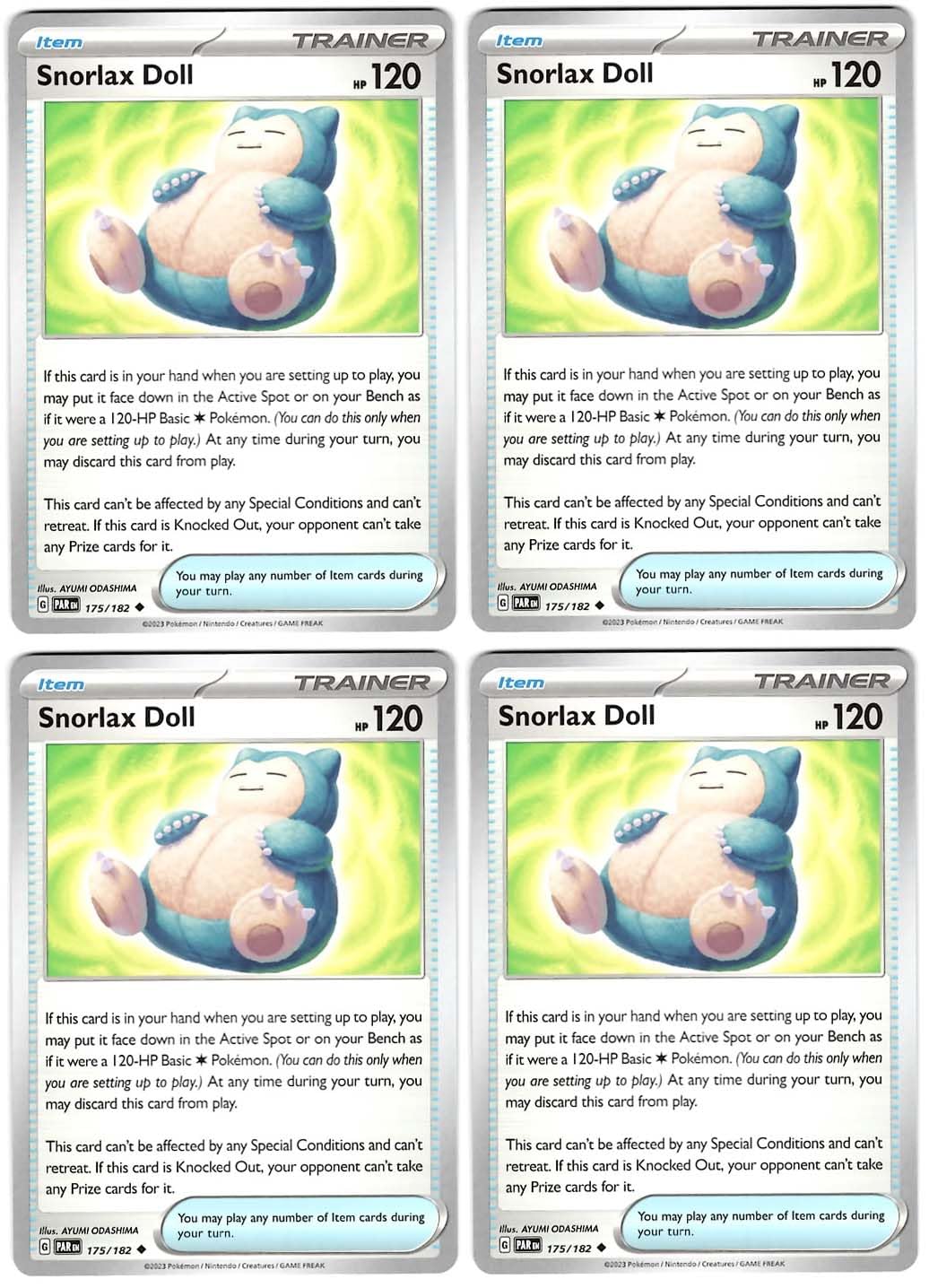 snorlax doll pokemon card U 059/066 Pokmon 1 (Used) 884934658| magi -TCG Marketplace- Snorlax Doll 175/182 SV04: Paradox