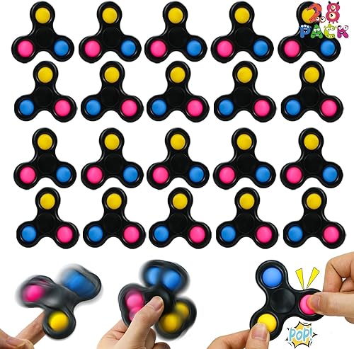 Regalos para el día de San Valentín para niños en el aula – Paquete de 28 juguetes giratorios a granel con tarjetas únicas de San Valentín para