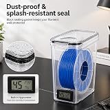 Lot de 4 boîtes de rangement pour filament pour impression 3D, boîte étanche visible avec moniteur de température et d'humidité, paquets de déshydratants, étiquettes et stylo, étanche à l'humidité - 5