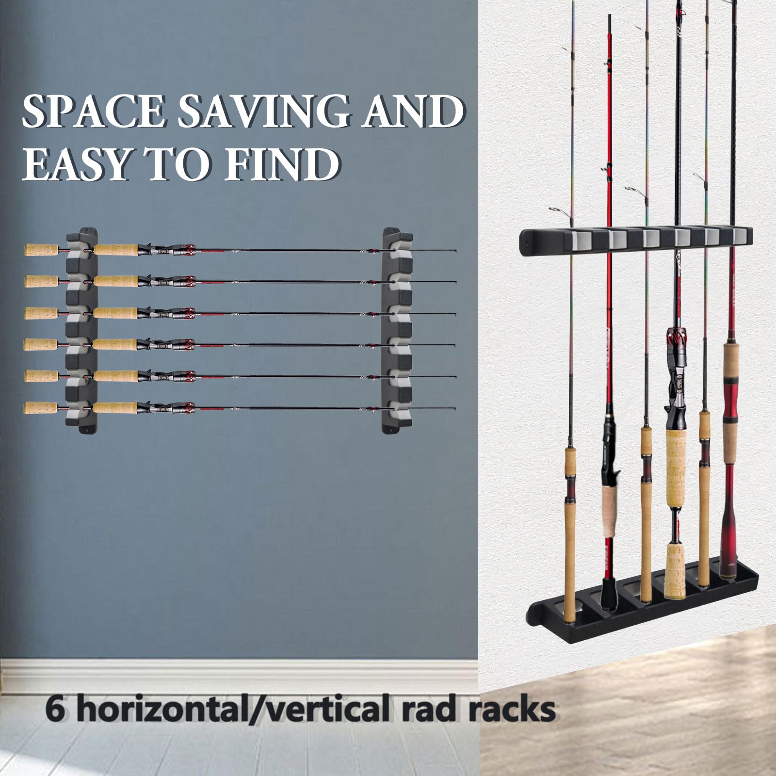 Wall Mount Fishing Rod Holders - Garage & Home -3 Wall Mount Fishing Rod Holders - Garage & Home -3