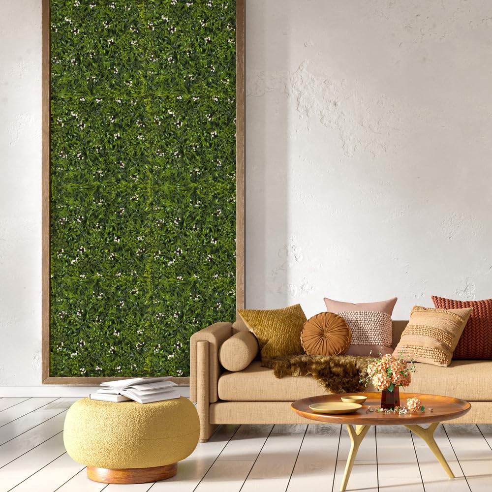 hjh OFFICE artificial plant wall MORE GREEN I 50x50 cm indoor plant mat as wall greening, plant picture decoration, green - Image 4
