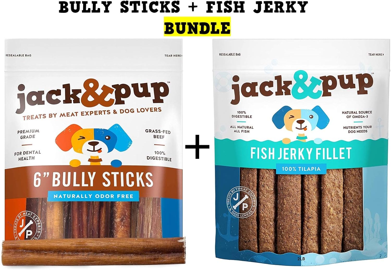 Jack&Pup Bundle Bully Sticks Fish Jerky Nepal Ubuy