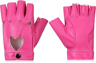 Sintege Punk Half Gloves Women Punk Half Finger PU Leather Performance Gloves Hollow Out Fingerless