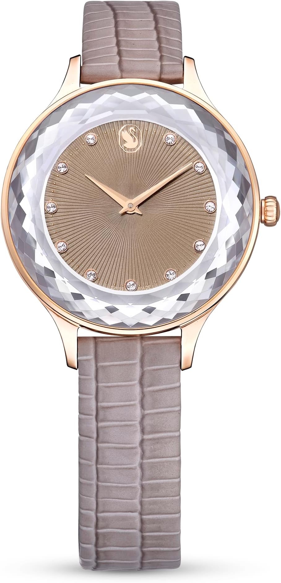Octea Nova Watch, Swiss Made, Leather Strap, Beige, Rose Gold-Tone Finish