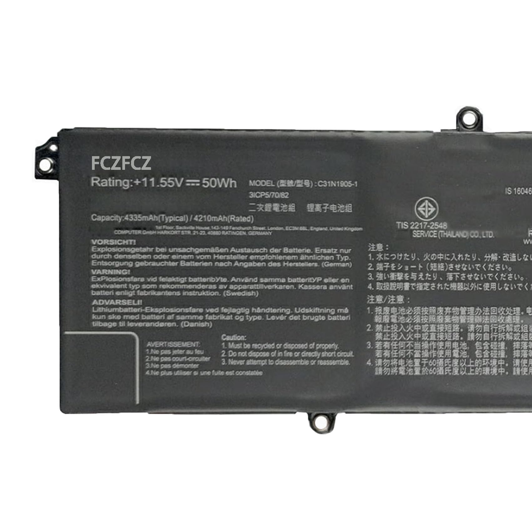 Amazon.com: FCZFCZ C31N1905-1 Battery 50Wh 4335mAh Replacement for