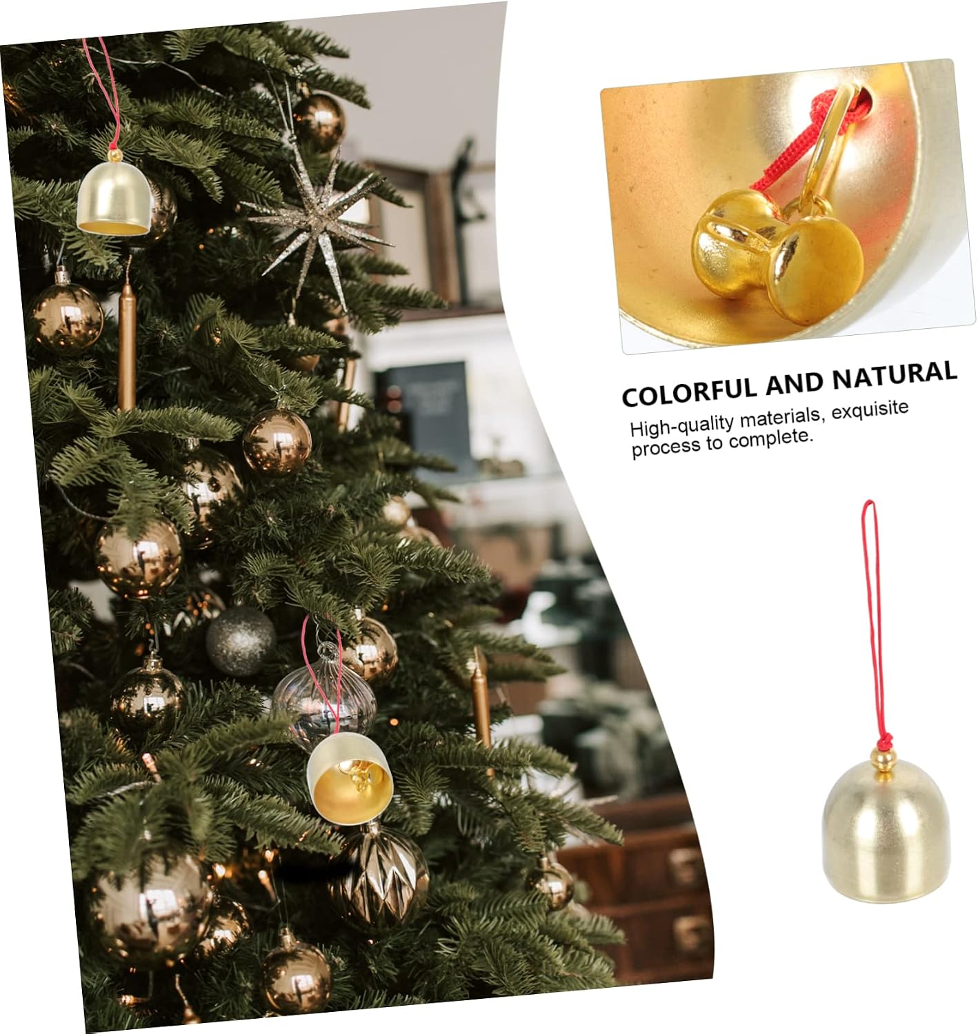 Xmas Alloy Bell Pendants 10pcs for Christmas DIY Decor