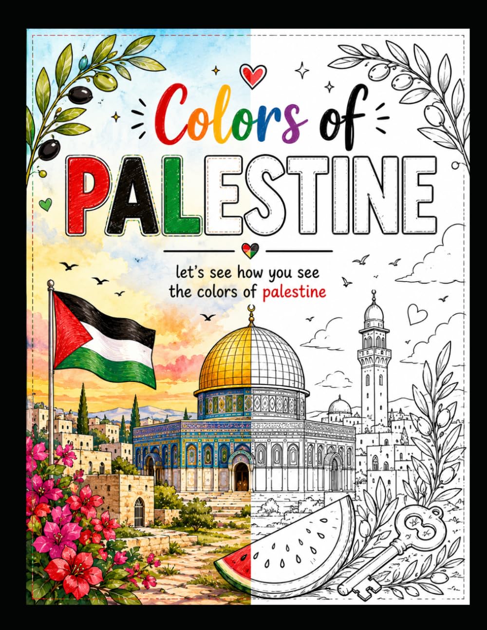 Colors Of Palestine: A Stress Relief Coloring Book Inspired by Palestinian Heritage, Traditions, Landscapes & Hope!