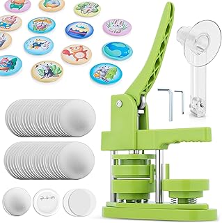 Button Maker Machine Installation-free Green Press Button Pin with Circle Cutter, 58mm (2.25 inch) Easy to use DIY Pin Bad...