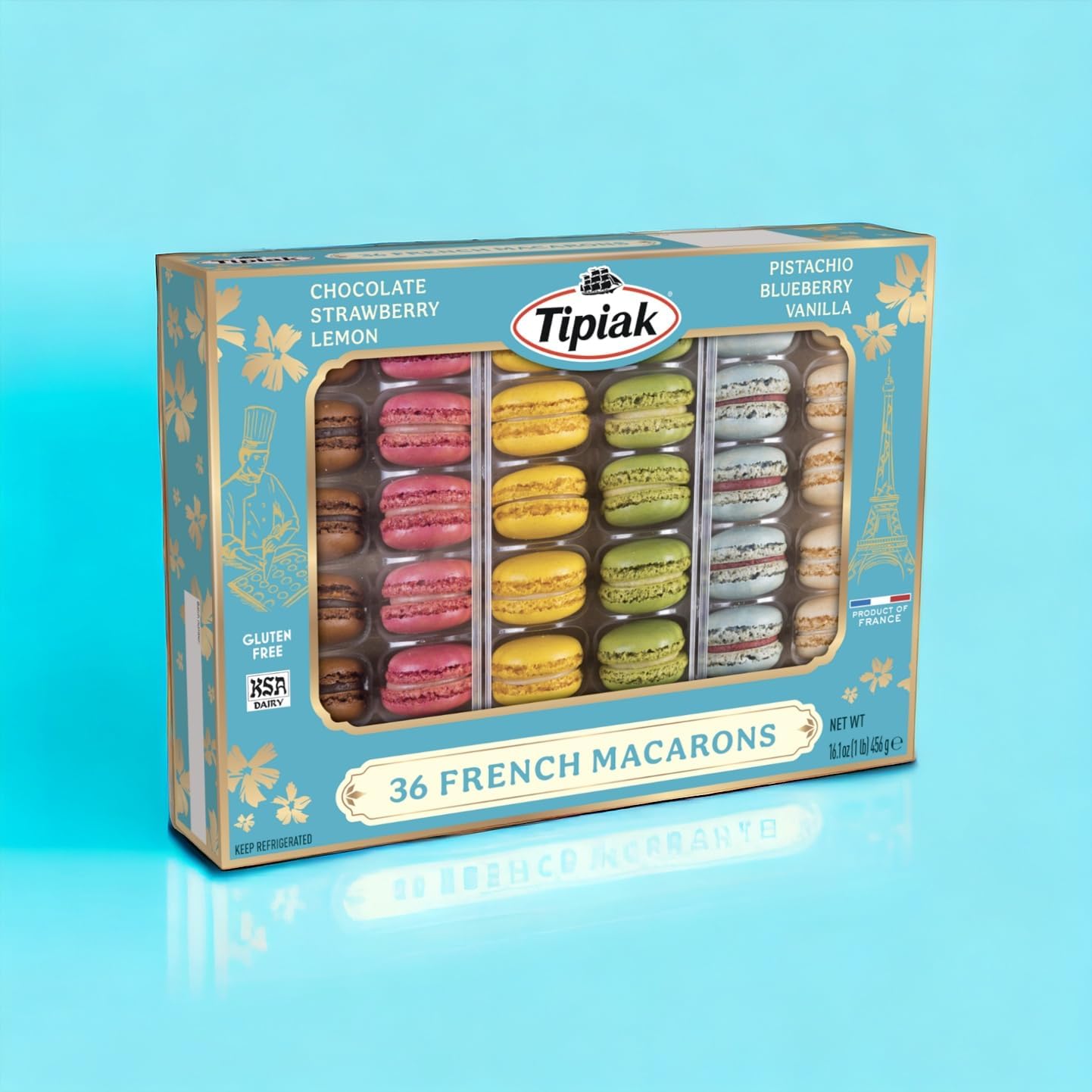 Original Tipiak French Macarons, Limited Edition, Spring Collection Variety Pack, 14.8 oz, 36 ct