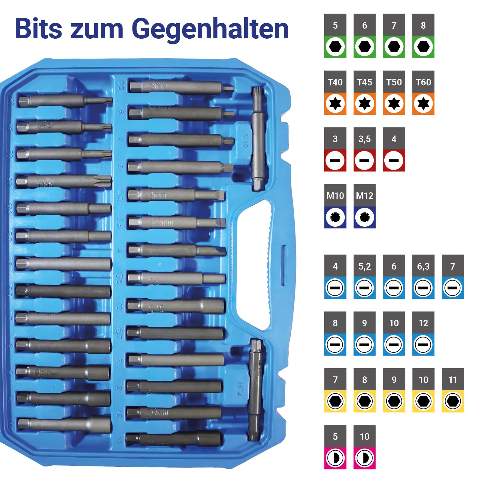 BITUXX 50 tlg. Stoßdämpfer Werkzeug Set Steckschlüssel Satz Domlager Dämpferschlüssel Federbein Schlüssel KFZ Auto