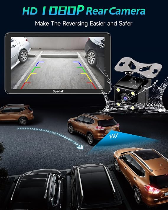 Spedal Car Play with Backup Camera, CarPlay and Android Auto, 7 Screen | Portable CarPlay Screen for Car, Mirror Link/Bluetooth/Navigation/Voice Control