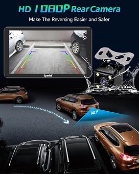 Spedal Car Play with Backup Camera, CarPlay and Android Auto, 7 Screen | Portable CarPlay Screen for Car, Mirror Link/Bluetooth/Navigation/Voice Control