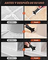 Vista 6 de Saker Herramientas de calafateo de silicona, herramienta de acabado de sellador 3 en 1, raspador de eliminación de lechada