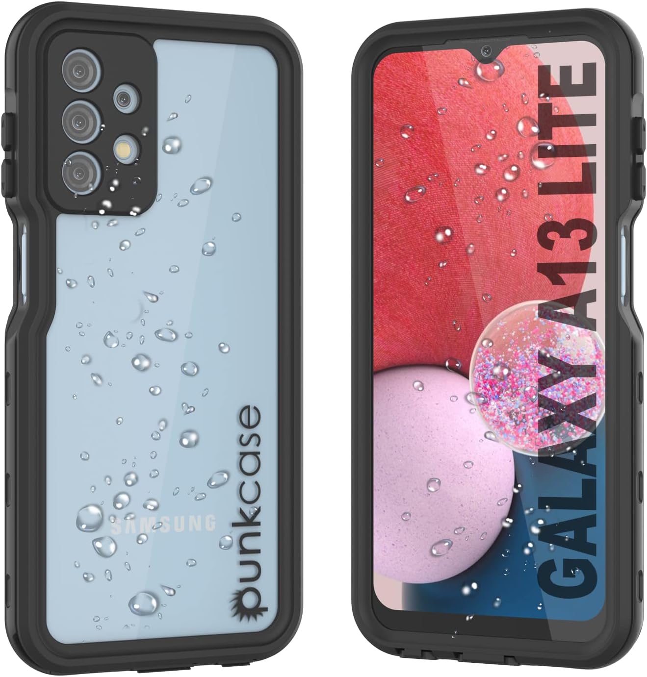 Punkcase Designed for Galaxy A13 Lite Waterproof Case [StudStar Series] [Slim Fit] [IP68 Certified] [Shockproof] [Dirtproof] [Snowproof] Armor Cover for Galaxy A13 Lite (6.6") (2022) [Black]
