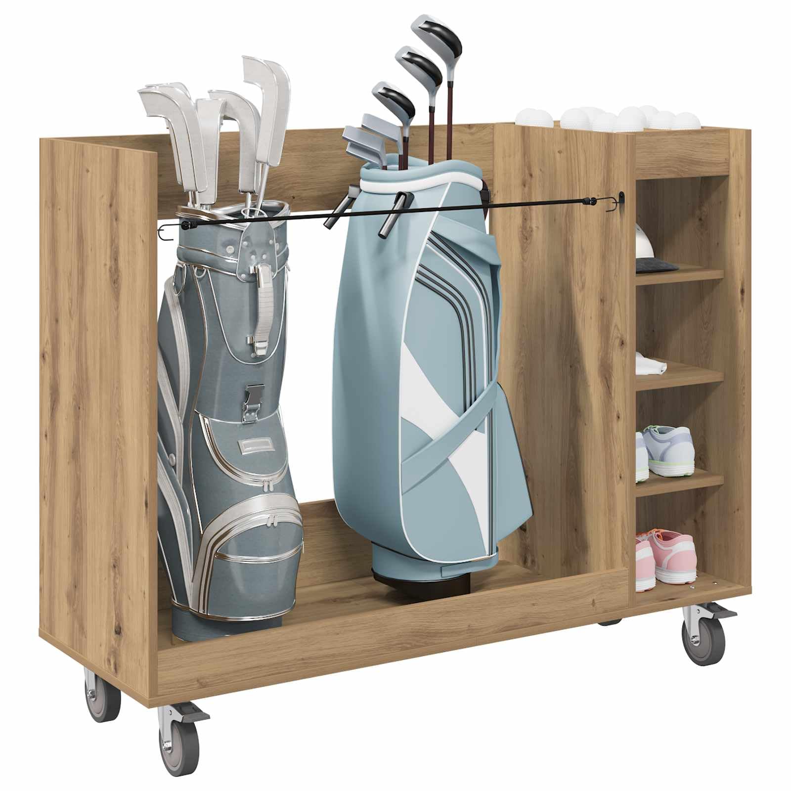 vidaXL Golf Cabinet with Wheel Plain Artisan Oak 120 x 45 x 98 cm, Ample Storage, Stylish Garage Cabinet, Rectangular Golf Organizer, Functional Indoor Unit, Free-Standing Wooden Shelf — image 1