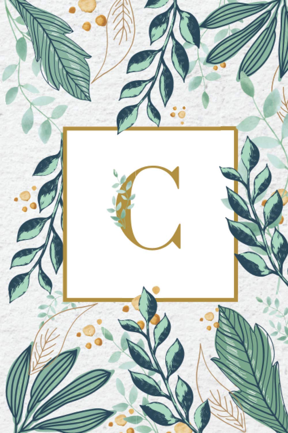 C: monogram notebook tropical ,monogram notebook for women and girls, monogram initial notebook letter C , monogrammed notebook, Pretty Medium Lined ... Girls and Women – TROPICAL & gold - letter C