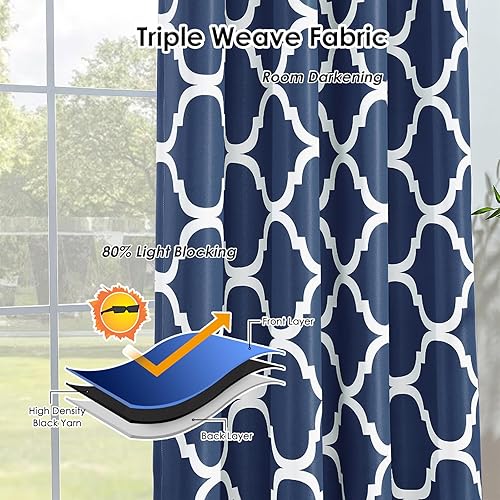 Miniatura 5 de Melodieux Cortina opaca para oscurecer la habitación, con ojales, para sala de estar, dormitorio, paquete de 1 panel, 52 pulgadas de ancho x 84