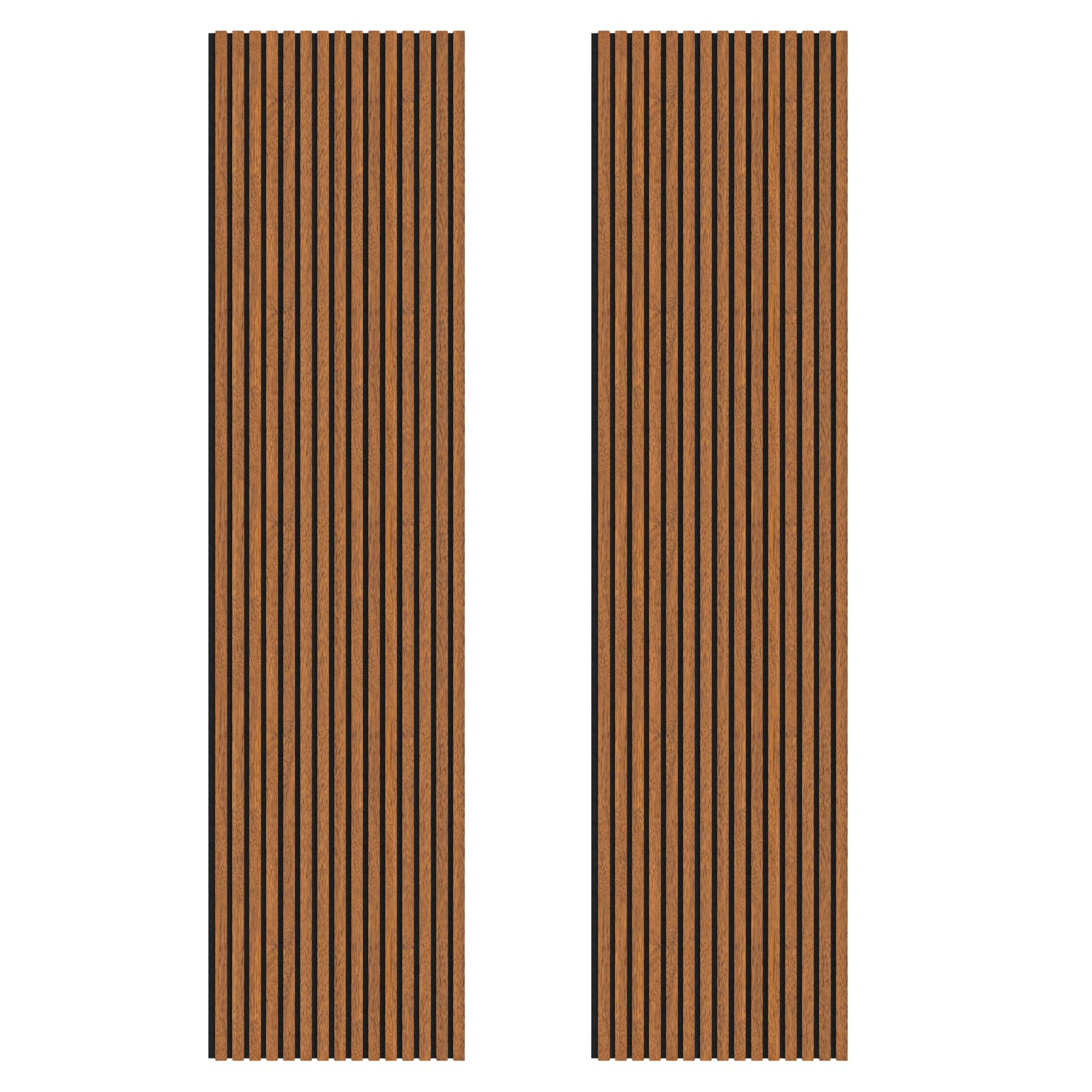 Decoranddecor Acoustic Slat Wood Wall Panels and Ceiling Panelling Decorative 3D MDF 240 cm x 60 cm Walnut - 2 Pack