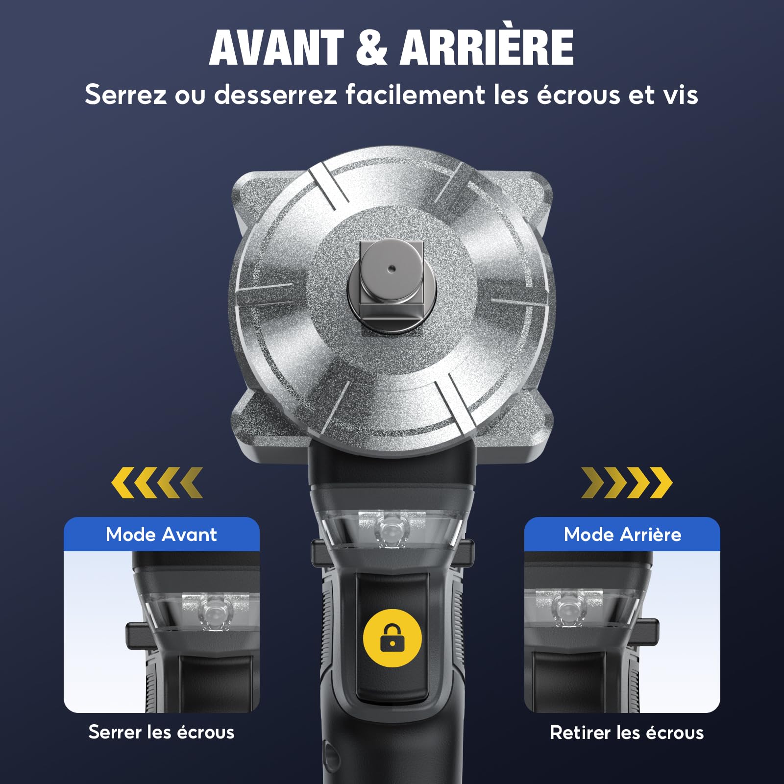 SoarFly Cle a Choc Sans Fil 1200N.m, Boulonneuse a Choc Brushless 21V, 2x4.0Ah Batterie, Clé a Choc 3 Vitesses, 1/2 Pouce, Coffret Complet pour Auto et Bricolage