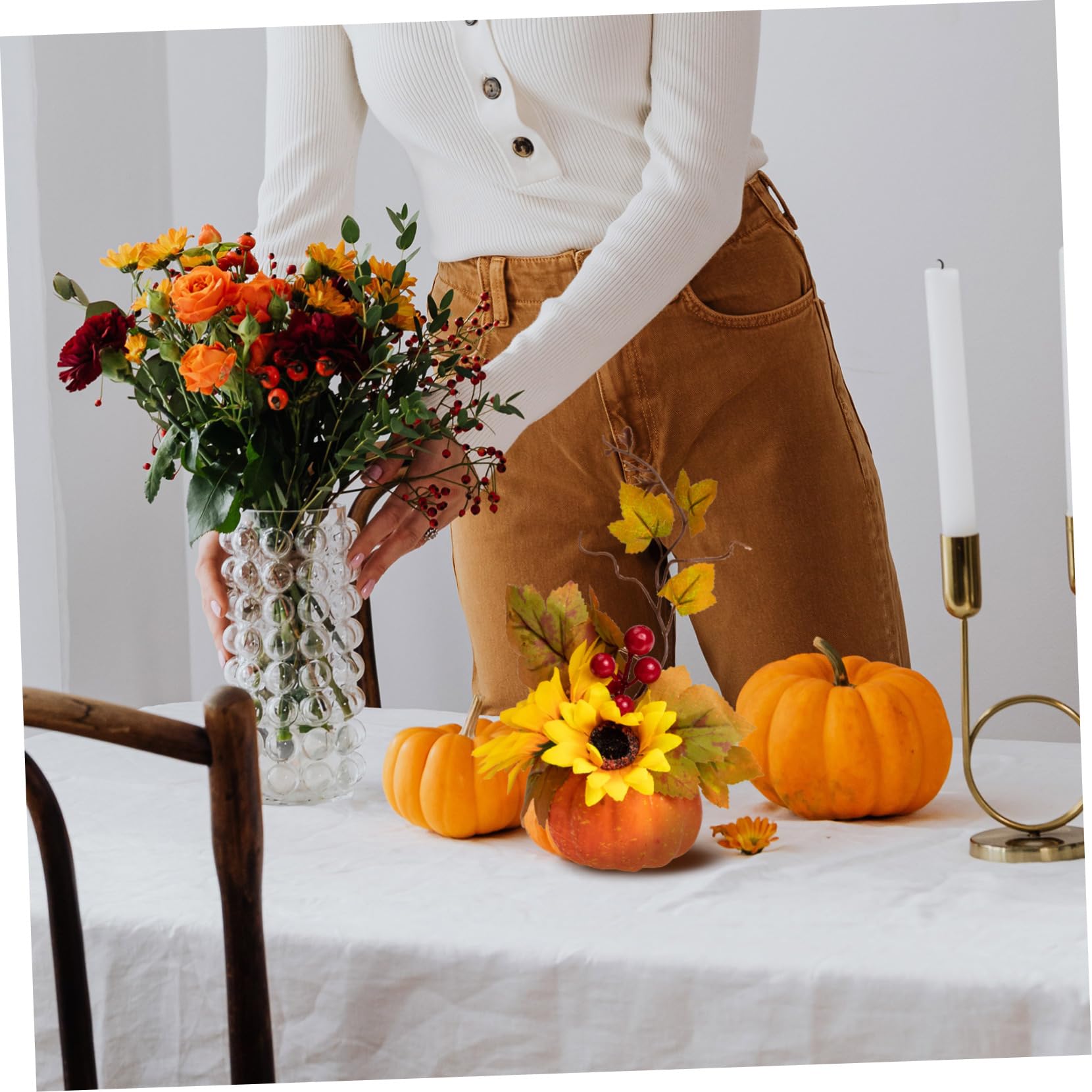 ABOOFAN 5stücke Künstliche Halloween Kürbis Deko Realistische Simulations-Pumpkins Für Party Bar Und Zuhause Für Festliche Anlässe Und Foto-Requisiten