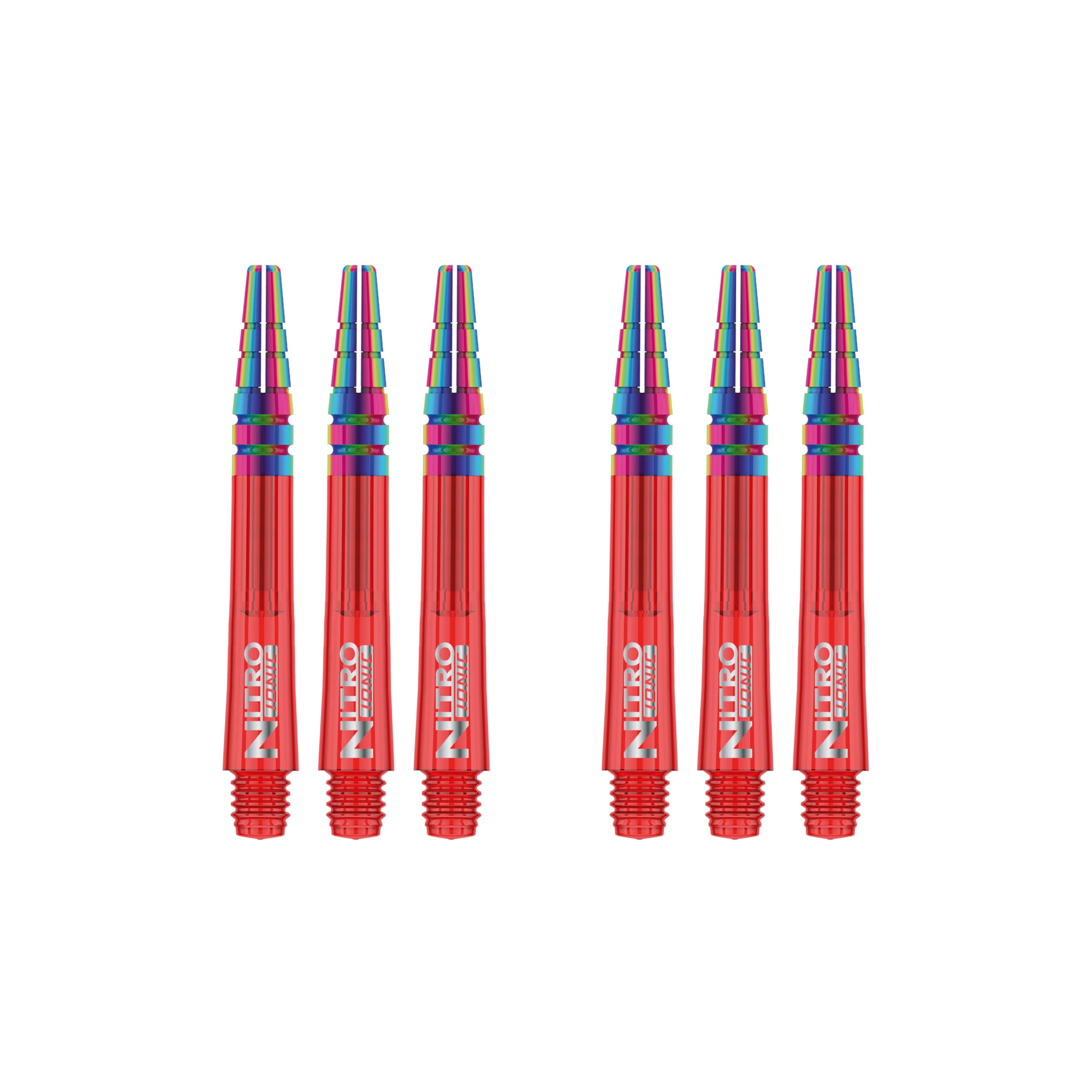 RED DRAGON Nitrotech Ionic Kurz Schäfte - Rot - 2 Sets pro Packung (6 Schäfte in total)