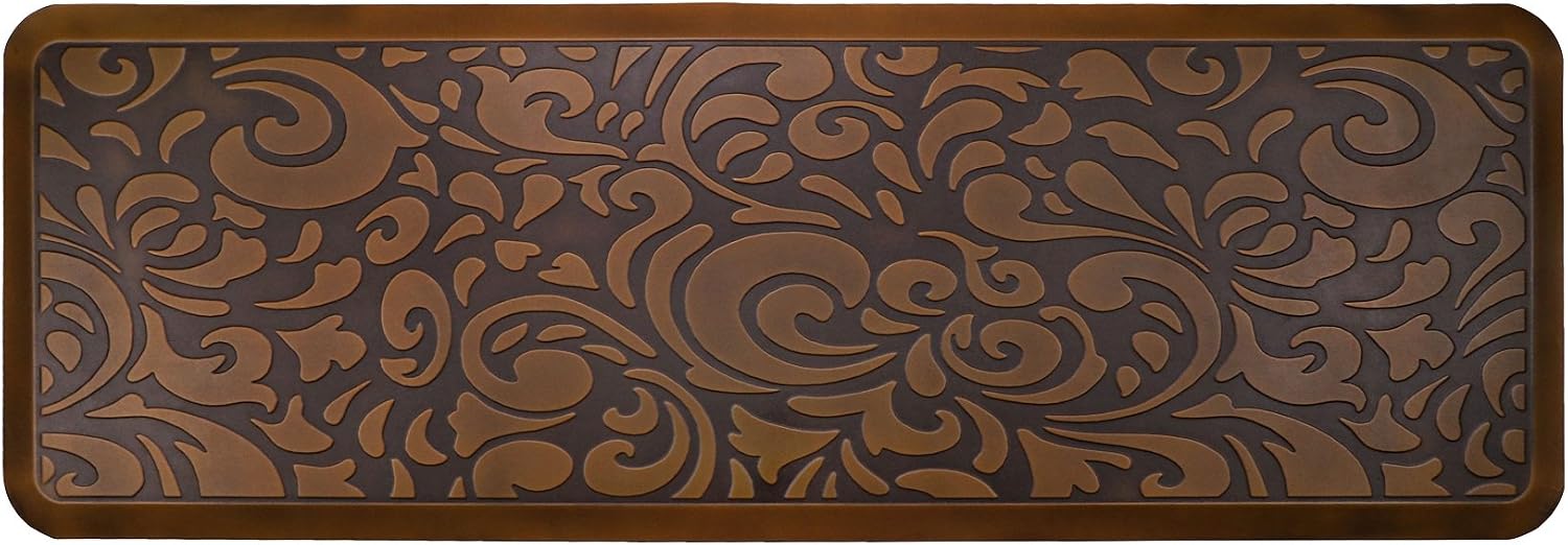 Butterfly Long Kitchen Anti Fatigue Mat Comfort Floor Mats - Perfect for Kitchen, Waterproof Kitchen Floor Mat, 24 x 70 inches, Light Antique