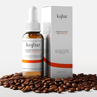 KojBar Caffeine 5% + EGCG & Kojic Acid Eye Serum: Reduce Puffiness, Dark Circles & Fatigue – Energizing Treatment 1.01 fl oz