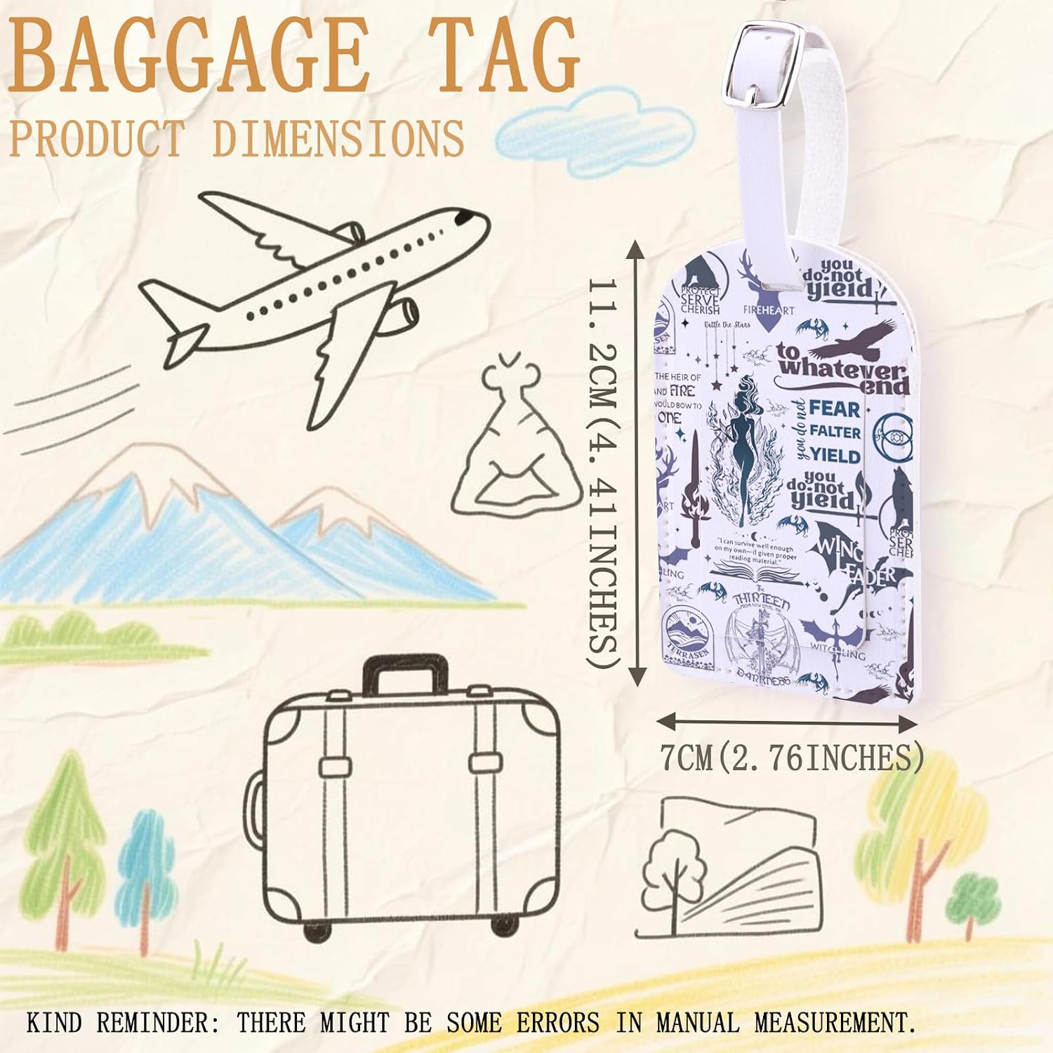 Fantasy Quote Baggage Tag TOF Book Inspire Suitcase ID Tag You Do Not Yield Luggage Tag Romantasy Reader Gift (No One-tag)