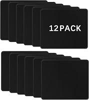 Anpuimult 12 Pack Black Mouse Pads Bulk Stitched Edge 10.2x8.3in 3mm Thick Non-Slip Washable Gaming Pads for Office Home