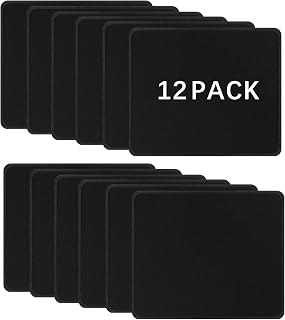 Anpuimult 12 Pack Black Mouse Pads Bulk Stitched Edge 10.2x8.3in 3mm Thick Non-Slip Washable Gaming Pads for Office Home