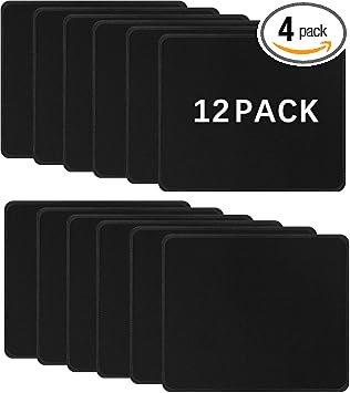 12 PCS Black Mouse pad Bulk with Stitched Edge,10.2x8.3inches 3mm Thickness Premium Textured Non-Slip Rubber Base Washable for Office and Home Use