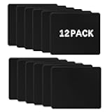 12 PCS Black Mouse pad Bulk with Stitched Edge, 10.2x8.3inches, 3mm Thickness Premium Textured Non-Slip Rubber Base Mouse pad Black, Washable Gaming Mouse Pad Pack for Office and Home