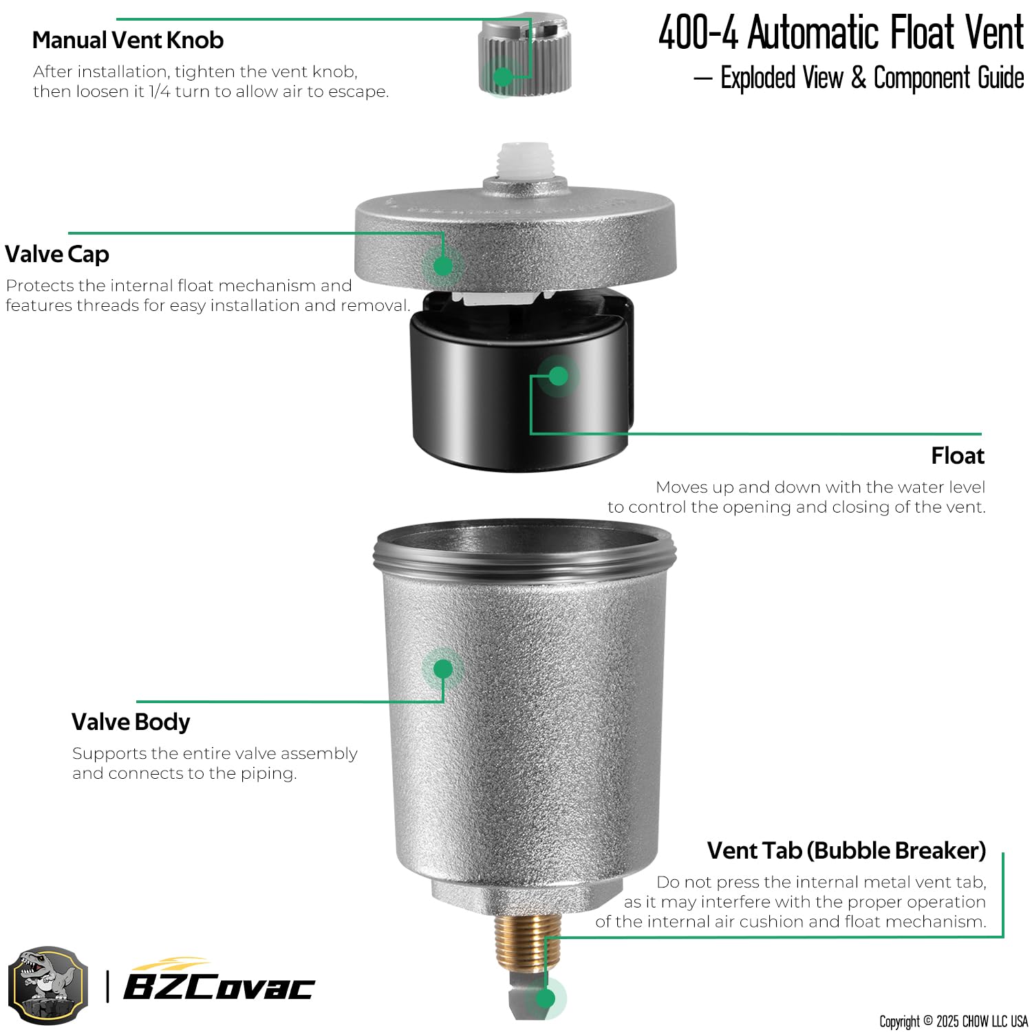 Hydronic Vent Risers Snapklik.com : 400-4 1/8-Inch NPT Automatic Float Air Vent Valve For ...