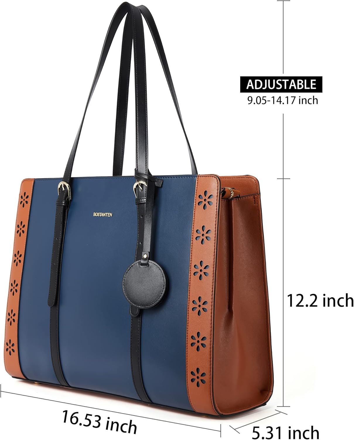 BOSTANTEN Laptop Bag for Women 15.6 inch Computer Leather Briefcase Vintage Work Tote Handbag - Image 2