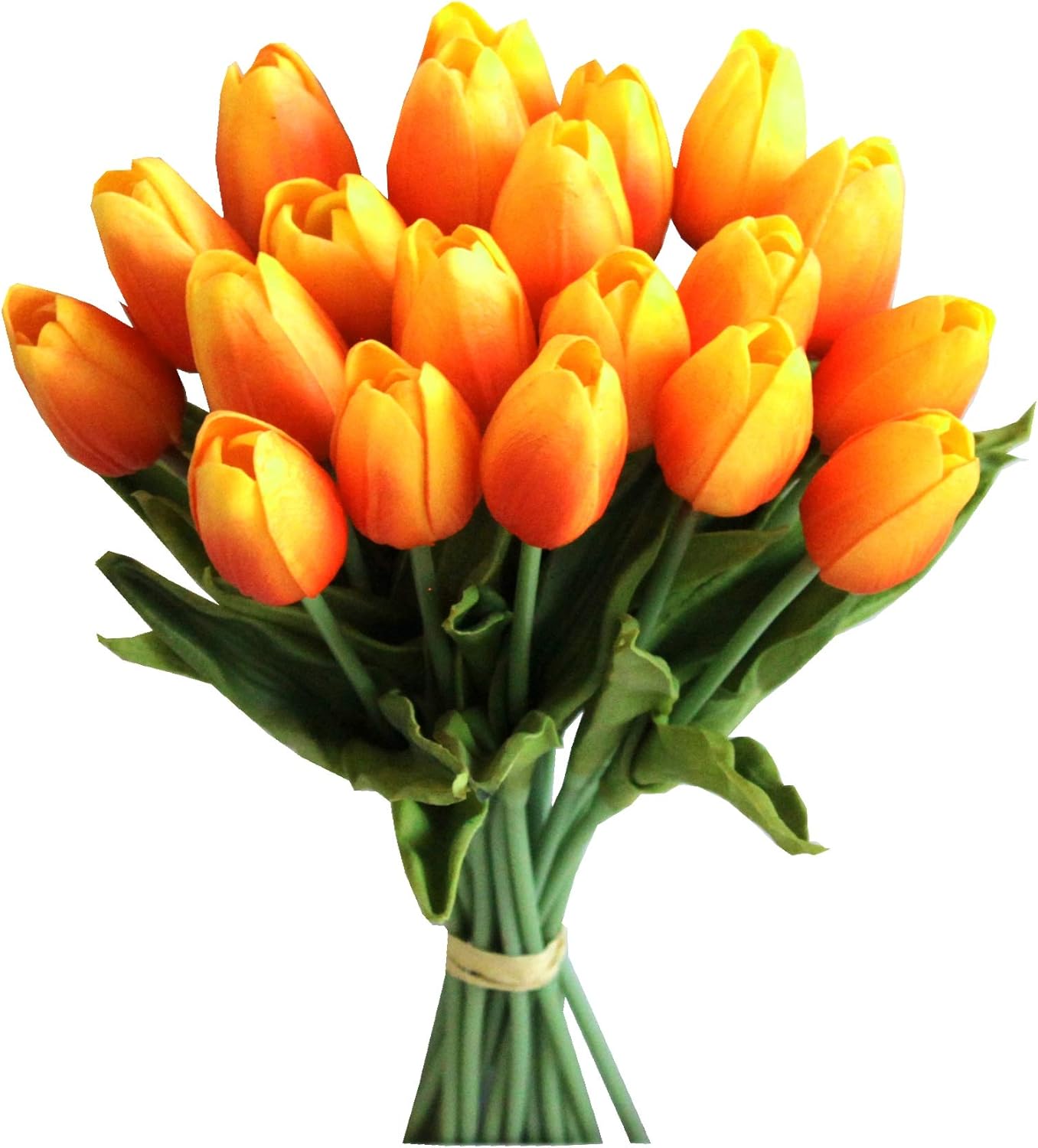 Mandy's 20pcs Sunset Flowers Artificial Tulip Silk Flowers 13.5" for Home Kitchen