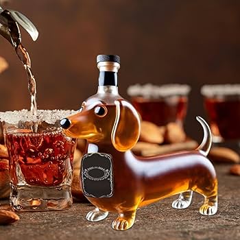 Amazon.co.jp: Dtharen ガラス製リキュールボトル | ダックスフント型