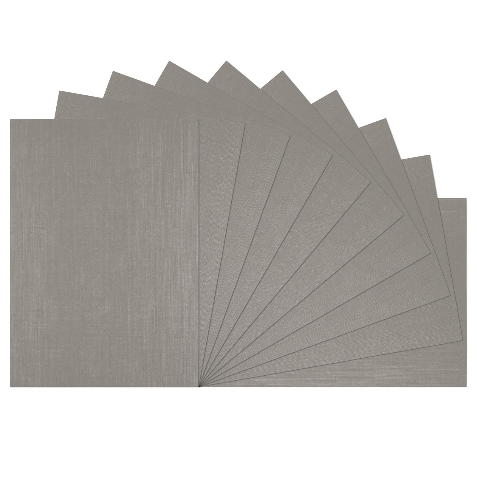 Papier Cartonné Lin Gris Florence 250g - 10 Feuilles A4 - Scrapbooking, Invitations, Cartes - Haut De Gamme