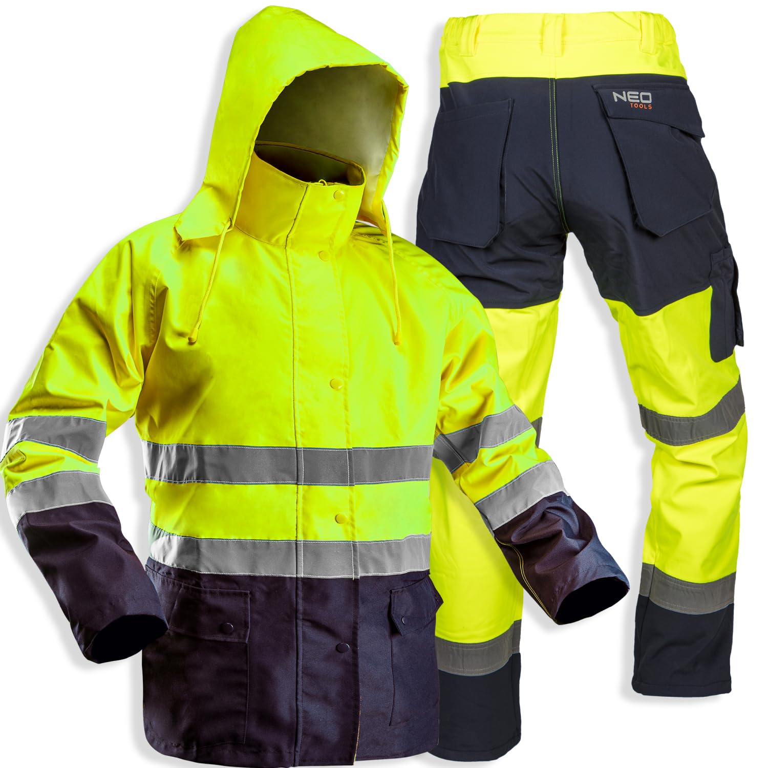Veste haute visibilité avec bandes réfléchissantes d'alerte en ISO 20471 Veste Orange Jaune Fluo Veste de pluie veste de travail d'alerte protection sécurité Veste