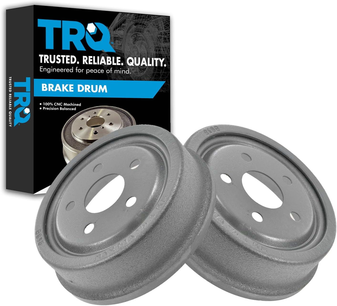 TRQ Rear Brake Drum Pair LH Driver & RH Passenger Compatible with Buick Chevy Pontiac